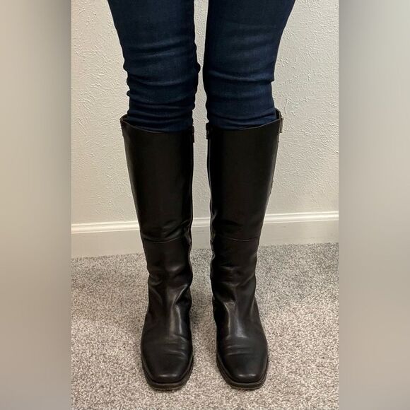 Cole Haan Black Leather Buckle Riding Boots Women’s Size 7 - Picture 4 of 7
